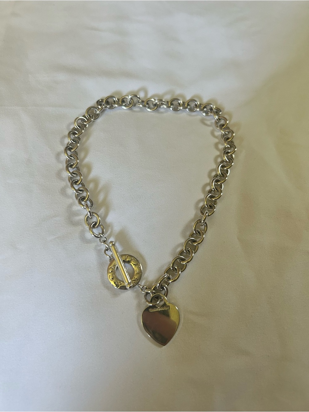 Tiffany & Co. Silver Heart Toggle Charm Necklace